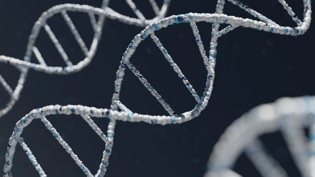 Scientist reviewing AI-analyzed genomic data in a laboratory