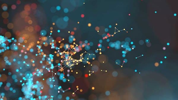 Abstract network of connected data points