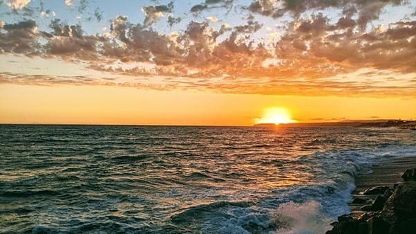 Sunrise over the ocean