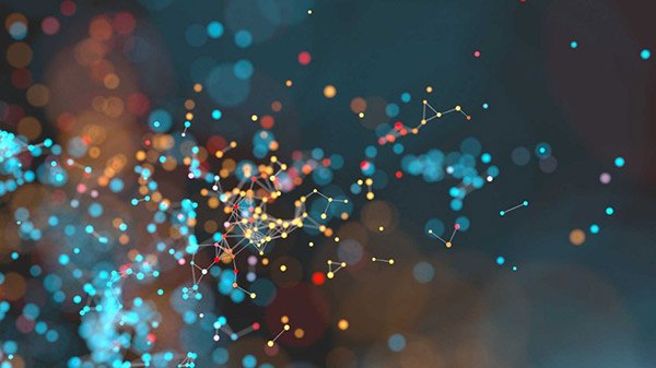 Abstract network of connected data points