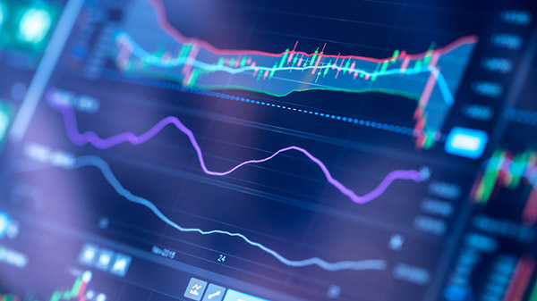 Abstract data visualisation representing health analytics