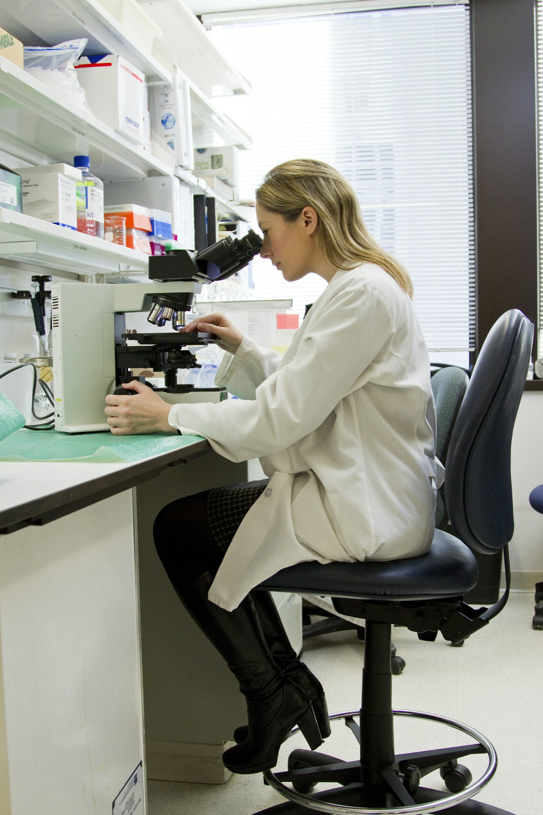 DNA sequencing and molecular biology research in a genomics laboratory